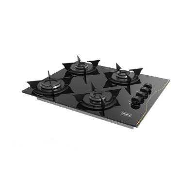 Cooktop a Gás de Embutir Multimóveis CR224 4 Bocas Vidro Temperado Preto Bivolt