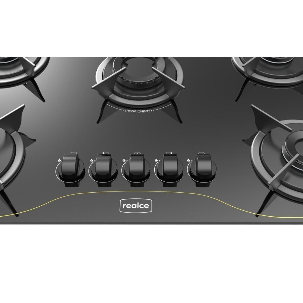 Cooktop 5 Bocas A Gás Realce Bivolt CR225 Preto Bivolt - 2