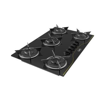 Cooktop a Gás Embutido Multimóveis CR225 5 Bocas Vidro Temperado Preto Bivolt