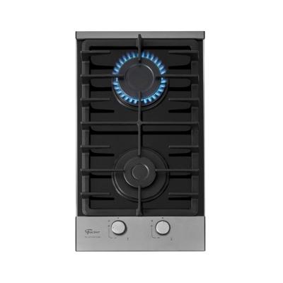 Cooktop a Gás Fischer Platinium 2 Bocas Vidro Temperado Trempe Ferro Fundido Preto Bivolt