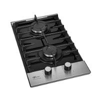 Cooktop A Gás 2 Bocas Platinium Com Trempe De Ferro Fundido Mesa Vidro Fischer Bivolt - 2