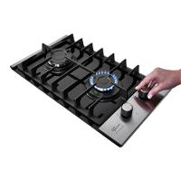 Cooktop A Gás 2 Bocas Platinium Com Trempe De Ferro Fundido Mesa Vidro Fischer Bivolt - 5