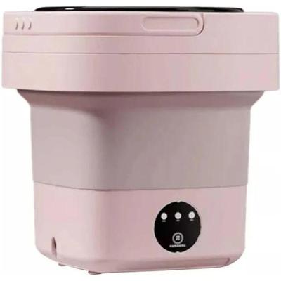 Mini Máquina De Lavar Roupa Portátil Dobrável - Rosa