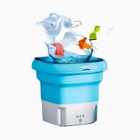 Mini Máquina De Lavar Roupa Portátil Dobrável - Azul - 1