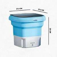 Mini Máquina De Lavar Roupa Portátil Dobrável - Azul - 3