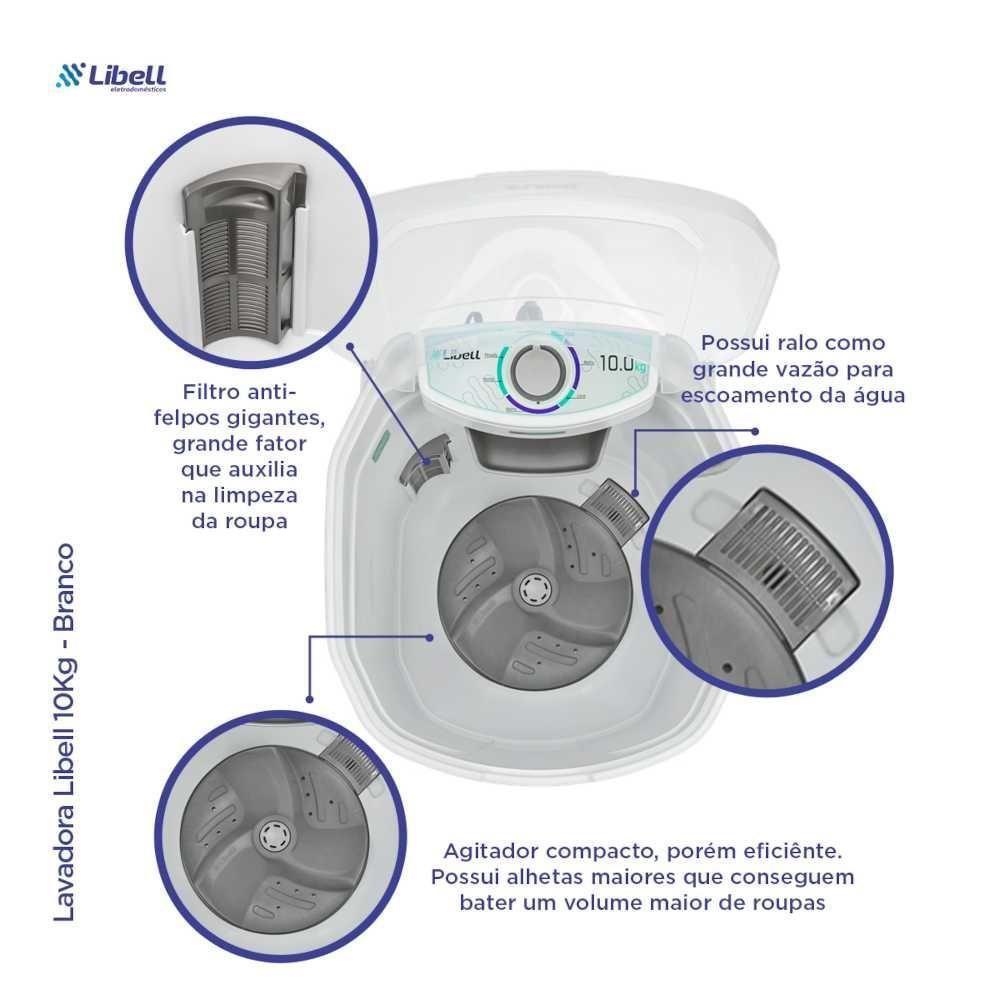 Máquina De Lavar Roupas 10 Kg Semi Automática 220V Libell - 6