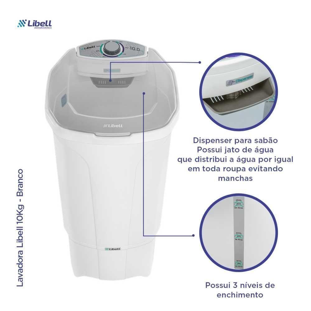 Máquina De Lavar Roupas 10 Kg Semi Automática 220V Libell - 8