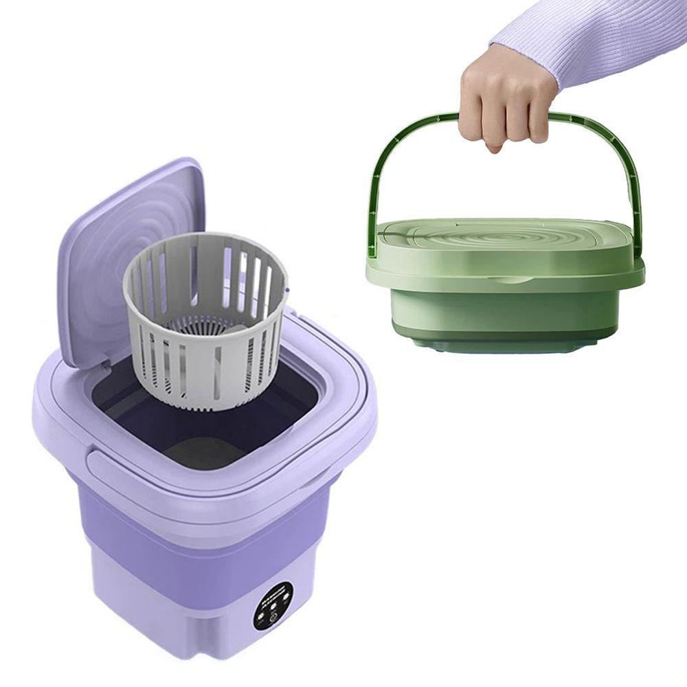 Mini Maquina De Lavar Roupas Dobrável Portátil 6,5 Litros Verde - 5