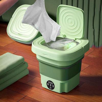 Mini Maquina De Lavar Roupas Dobrável Portátil 6,5 Litros Verde