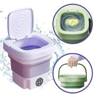 Mini Maquina De Lavar Roupas Dobrável Portátil 6,5 Litros Verde - 2