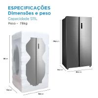 Geladeira Midea Side by Side Inverter Inox Conectada 511L 220V MD-RS710FGD462 - 10