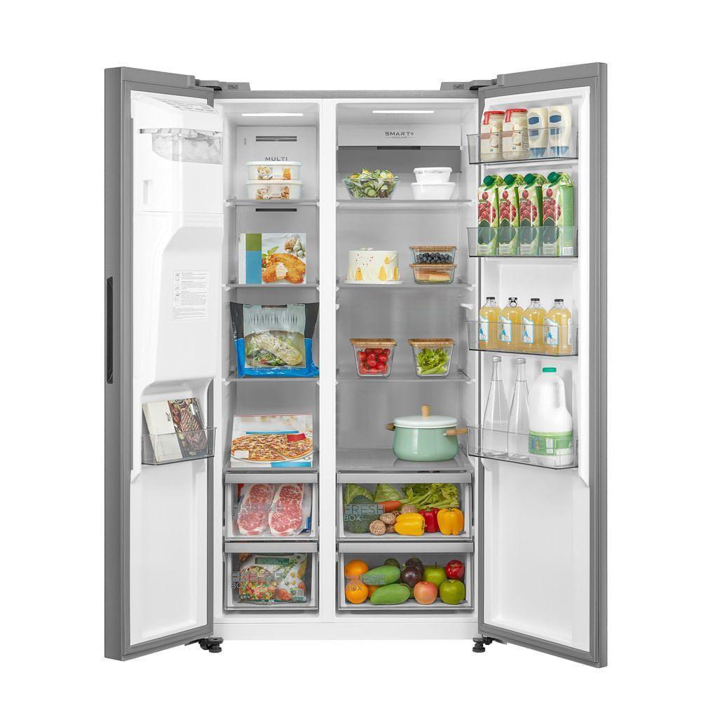 Geladeira Midea Side By Side Dispenser água E Gelo Inverter Inox 570L MDRS761MYD462 220V - 3