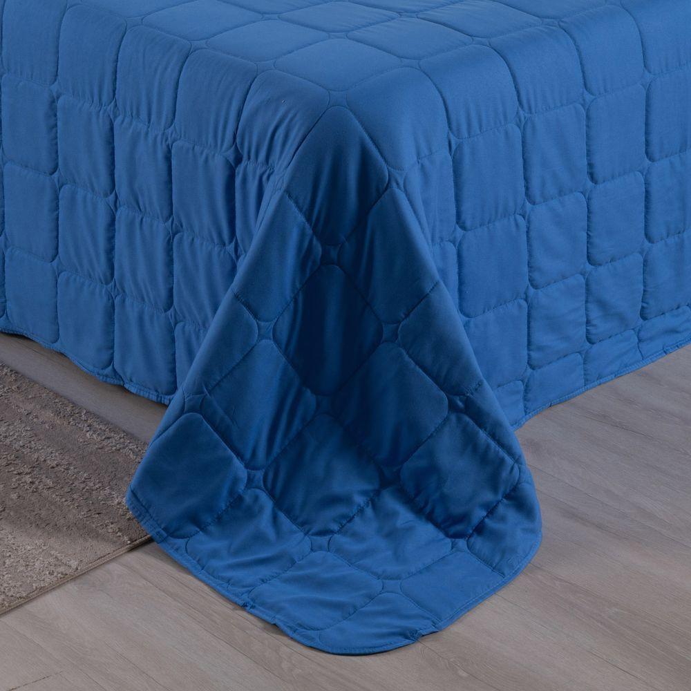 Kit Cobre Leito Colcha Speciale Queen Matelado Toque Acetinado 400 Fios 3 Peças Azul Royal - 100% Poliéster - 7