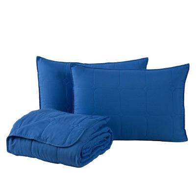 Kit Cobre Leito Colcha Speciale Queen Matelado Toque Acetinado 400 Fios 3 Peças Azul Royal - 100% Poliéster