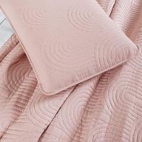Kit Cobre Leito Colcha Harmony Casal 3 Peças Matelado Micropercal 200 Fios - Sal Rosa - 100% Poliéster - 3