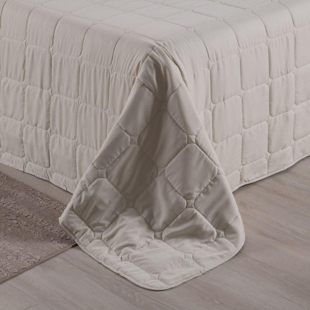 Kit Cobre Leito Colcha Speciale Casal Matelado Toque Acetinado 400 Fios 3 Peças Palha - 100% Poliéster - 7