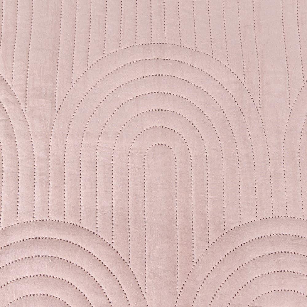 Kit Cobre Leito Colcha Harmony King 3 Peças Matelado Micropercal 200 Fios - Sal Rosa - 100% Poliéster - 4