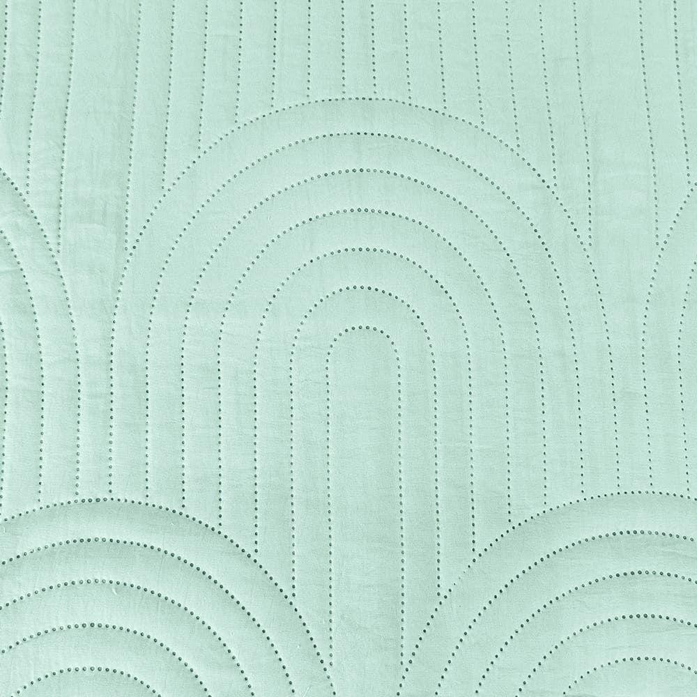 Kit Cobre Leito Colcha Harmony Casal 3 Peças Matelado Micropercal 200 Fios - Verde Suave - 100% Poliéster - 4