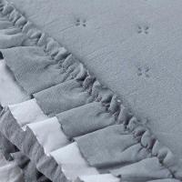 Kit Cobre Leito Colcha Lilian Queen 3 Peças Matelado Dupla Face Micropercal 200 Fios - Cinza - 100% Poliéster - 7