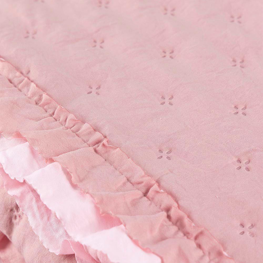 Kit Cobre Leito Colcha Lilian Queen 3 Peças Matelado Dupla Face Micropercal 200 Fios - Rosa - 100% Poliéster - 7