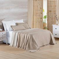 Kit Cobre Leito Colcha Lilian King 3 Peças Matelado Dupla Face Micropercal 200 Fios - Cáqui - 100% Poliéster - 3