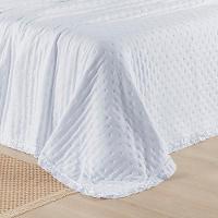 Kit Cobre Leito Colcha Lilian King 3 Peças Matelado Dupla Face Micropercal 200 Fios - Branco - 100% Poliéster
