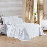 Kit Cobre Leito Colcha Lilian King 3 Peças Matelado Dupla Face Micropercal 200 Fios - Branco - 100% Poliéster - 5