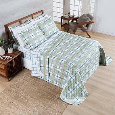 Kit Cobre Leito Colcha Benim Casal 3 Peças Dupla Face Micropercal 400 Fios - York - 100% Poliéster