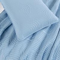 Kit Cobre Leito Colcha Harmony King 3 Peças Matelado Micropercal 200 Fios - Azul - 100% Poliéster - 3