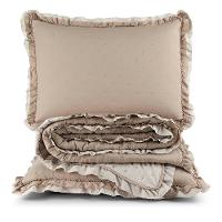 Kit Cobre Leito Colcha Lilian Queen 3 Peças Matelado Dupla Face Micropercal 200 Fios - Cáqui - 100% Poliéster - 1