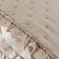 Kit Cobre Leito Colcha Lilian Queen 3 Peças Matelado Dupla Face Micropercal 200 Fios - Cáqui - 100% Poliéster - 5