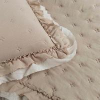 Kit Cobre Leito Colcha Lilian Queen 3 Peças Matelado Dupla Face Micropercal 200 Fios - Cáqui - 100% Poliéster - 7