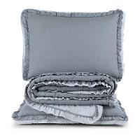 Kit Cobre Leito Colcha Lilian King 3 Peças Matelado Dupla Face Micropercal 200 Fios - Cinza - 100% Poliéster - 1