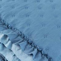 Kit Cobre Leito Colcha Lilian Casal 3 Peças Matelado Dupla Face Micropercal 200 Fios - Azul - 100% Poliéster - 6