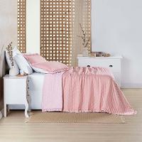 Kit Cobre Leito Colcha Lilian King 3 Peças Matelado Dupla Face Micropercal 200 Fios - Rosa - 100% Poliéster