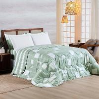 Edredom Cobertor Belle Queen 400 Fios Dupla Face Estampado Quadriculado Verde - 2