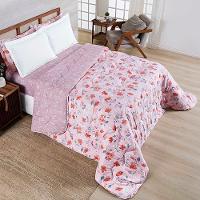 Edredom Benim Queen 01 Peça Micropercal 400 Fios Dupla Face Estampado - Flora Rosa - 100% Poliéster - 1