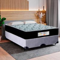Cama Box Queen Bipartido Suede + Colchão Molas Ensacadas Sereneprime Sonnolux 158x198x65 Cinza - 5