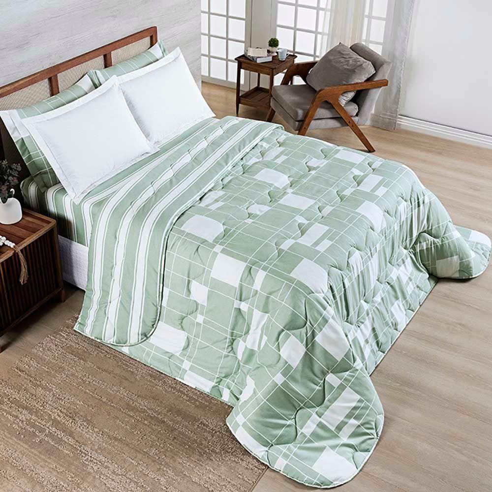 Edredom Benim Queen 01 Peça Micropercal 400 Fios Dupla Face Estampado - Adria - 100% Poliéster - 1