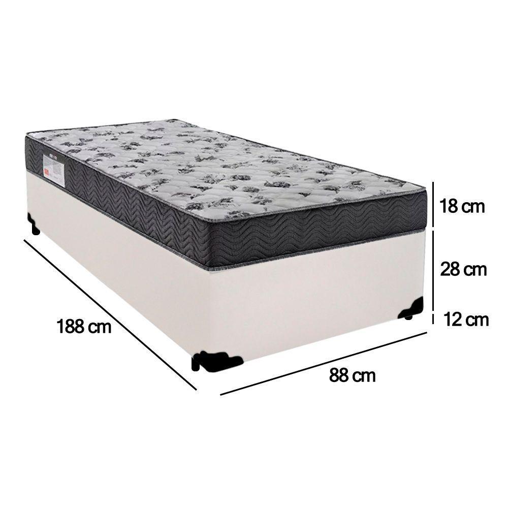 Cama Box Solteiro Sintético + Colchão De Espuma D33 - Sereneprime - 88cm Branco - 7