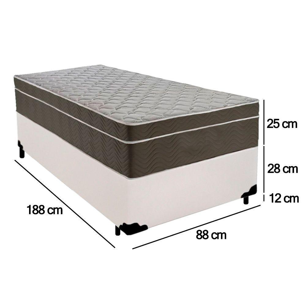 Cama Box Solteiro Sintético + Colchão De Molas Ensacadas - Sereneprime - 88cm Branco - 5