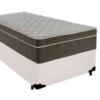 Cama Box Solteiro Sintético + Colchão De Molas Ensacadas - Sereneprime - 88cm Branco - 2