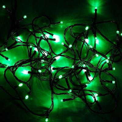 Cordão Com 50 Lampadas De Led Formato Pequena Gota 5 Metros Fio Verde Escuro Cores Verde