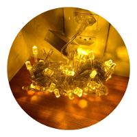 Cordão Com 100 Lampadas Super Led Pisca Pisca 10 Metros 8 Funções Fio Crystal Branco Quente - 1