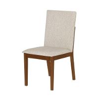 Conjunto 2 Cadeiras De Jantar Sofia Jequitibá Nozes Encosto Premium Linho Bege - 6