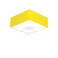 Plafon Quadrado Vivare Md-3001 Cúpula Em Tecido 12/35x35cm - Bivolt Amarelo 127/220v - 1
