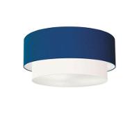 Plafon Duplo Cilíndrico Vivare Md-3017 Cúpula Tecido 50x40cm - Bivolt Azul-marinho-branco 127/220v - 1