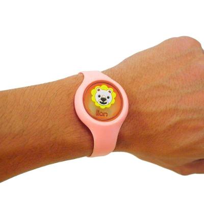Pulseira Relogio Infantil Anti Mosquito Repelente Figurinhas Rosa