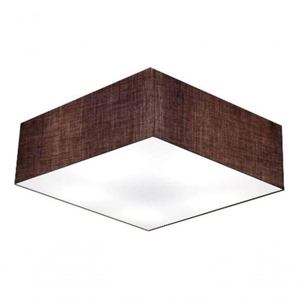 Plafon Quadrado Vivare Md-3002 Cúpula Em Tecido 15/50x50cm - Bivolt Café 127/220v - 3