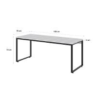 Mesa Kuadra Diretor 180x70x75cm Branco Chess Estrutura Preta - 6